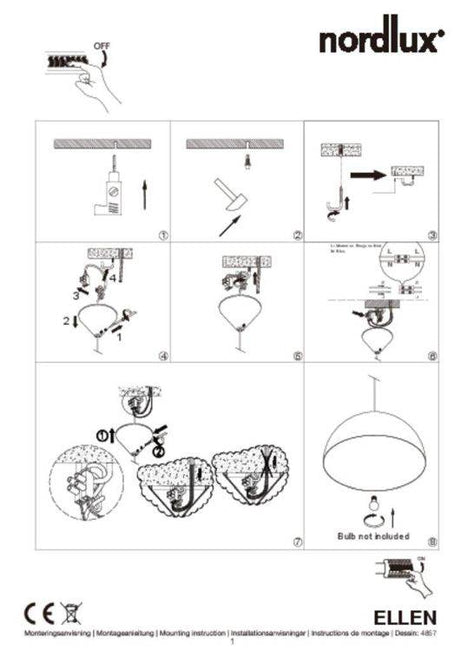 Nordlux Ellen 40 Pendant Ceiling Light White - Comet Lighting