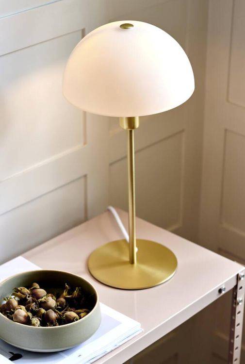 Nordlux Ellen Table Lamp Opal/Brass - Comet Lighting