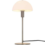 Nordlux Ellen Table Lamp Opal/Brushed Steel - Comet Lighting