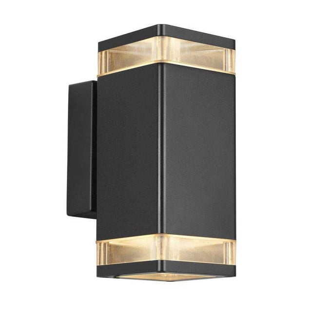 Nordlux Elm Double Outdoor Wall Light Black - Comet Lighting