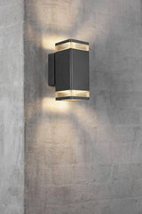 Nordlux Elm Double Outdoor Wall Light Black - Comet Lighting