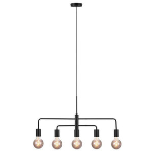 Nordlux Gloom 5-Spot Chandelier Black - Comet Lighting