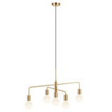 Nordlux Gloom 5-Spot Chandelier Brass - Comet Lighting