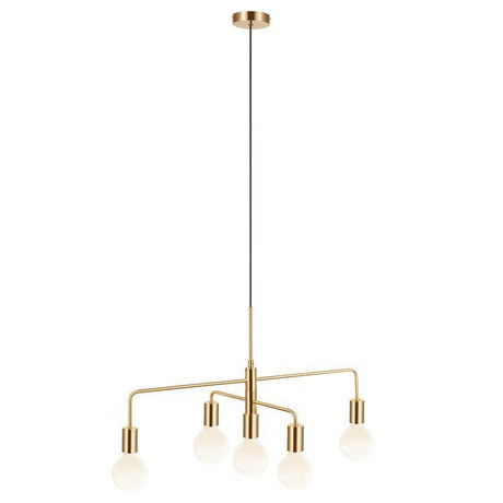 Nordlux Gloom 5-Spot Chandelier Brass - Comet Lighting