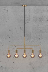 Nordlux Gloom 5-Spot Chandelier Brass - Comet Lighting