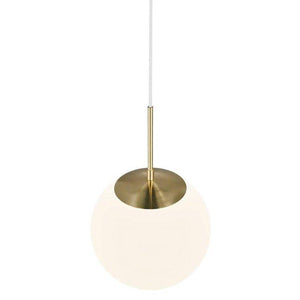 Nordlux Grant 25 Pendant Ceiling Light Brass/Opal - Comet Lighting
