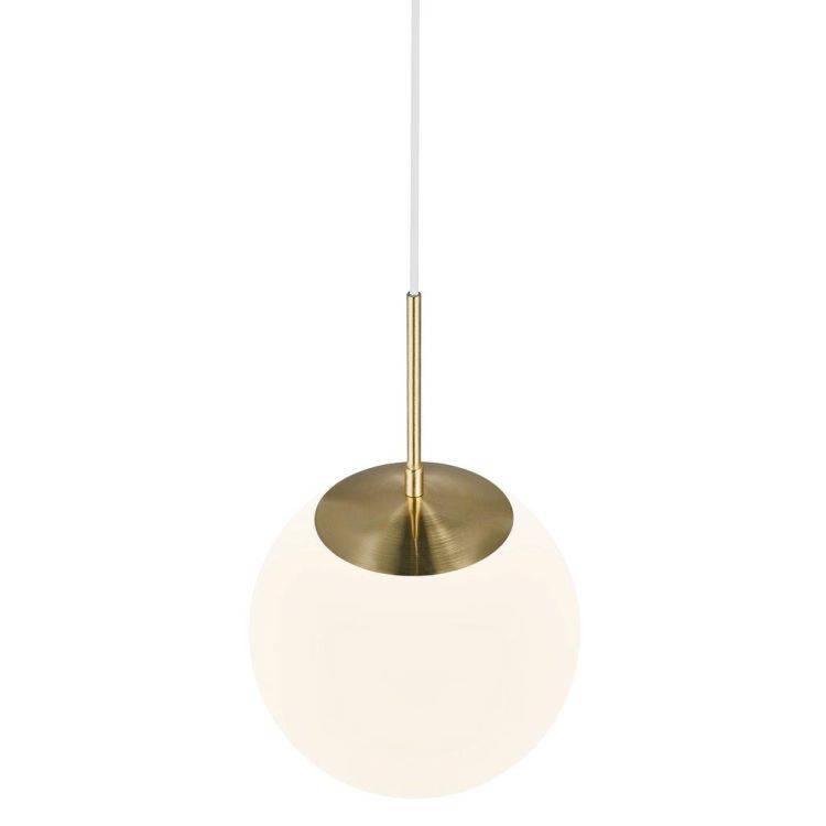 Nordlux Grant 25 Pendant Ceiling Light Brass/Opal - Comet Lighting