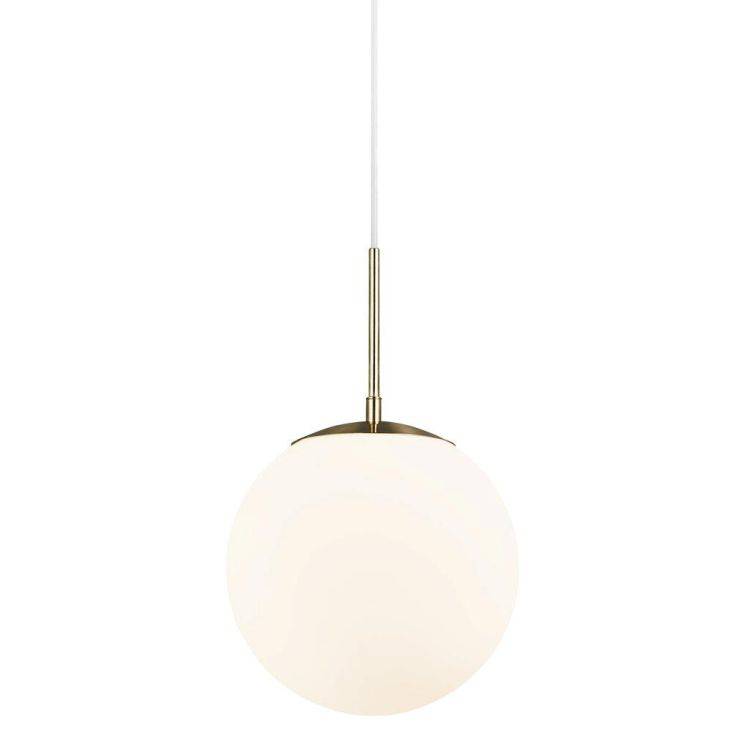 Nordlux Grant 25 Pendant Ceiling Light Brass/Opal - Comet Lighting