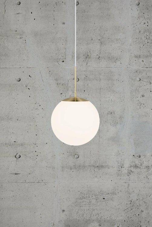 Nordlux Grant 25 Pendant Ceiling Light Brass/Opal - Comet Lighting