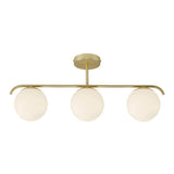 Nordlux Grant 3-Light Semi-Flush Ceiling Light Brass/Opal - Comet Lighting