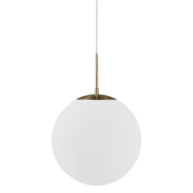 Nordlux Grant 35 Pendant Ceiling Light Brass/Opal - Comet Lighting