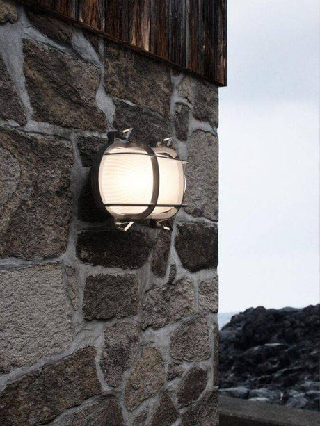 Nordlux Helford Outdoor Wall Light Nickel - Comet Lighting