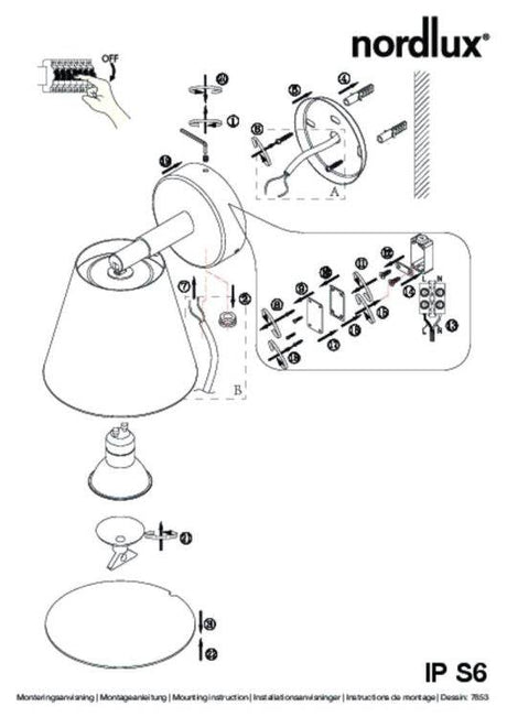 Nordlux IP S6 Wall Light White - Comet Lighting