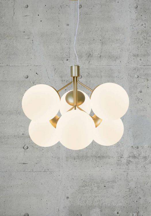 Nordlux Ivona 6Lt Pendant Ceiling Light Brass - Comet Lighting