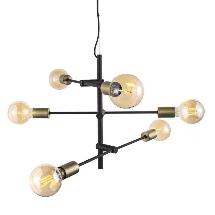 Nordlux Josefine 6-Light Pendant Ceiling Light Matt Black - Comet Lighting