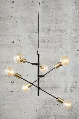 Nordlux Josefine 6-Light Pendant Ceiling Light Matt Black - Comet Lighting