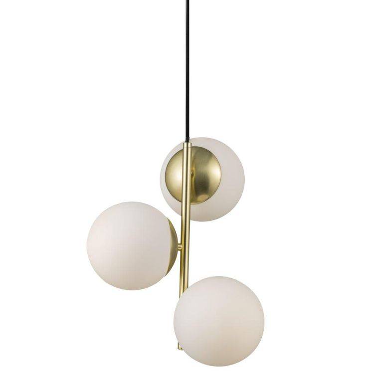 Nordlux Lilly 3-Light Pendant Ceiling Light Brass - Comet Lighting