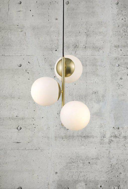 Nordlux Lilly 3-Light Pendant Ceiling Light Brass - Comet Lighting