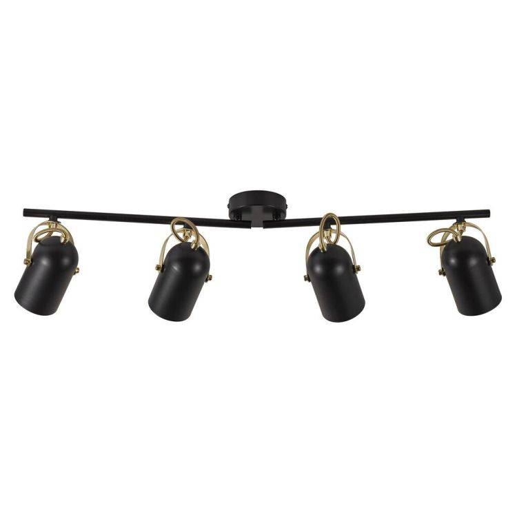 Nordlux Lotus 4-Light Spotlight Bar Black/Brass - Comet Lighting