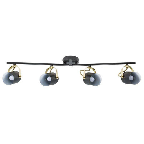 Nordlux Lotus 4-Light Spotlight Bar Black/Brass - Comet Lighting