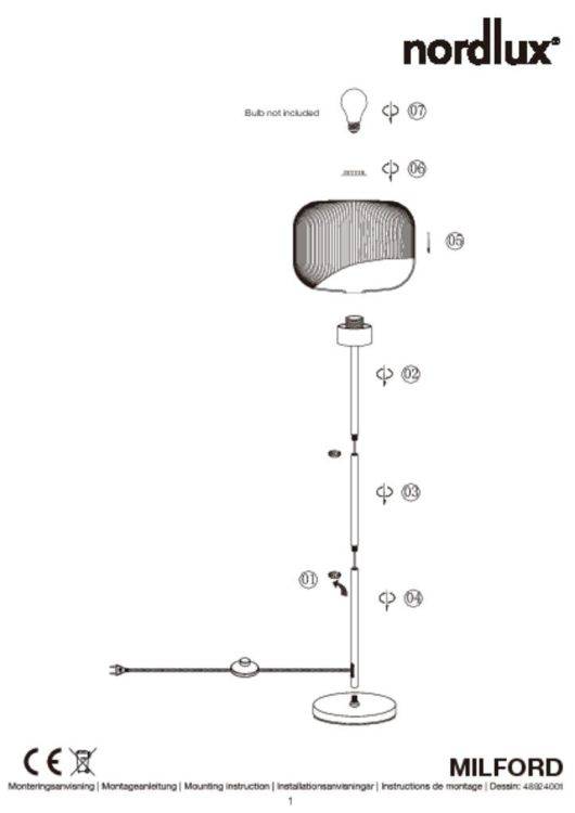 Nordlux Milford Floor Lamp White - Comet Lighting