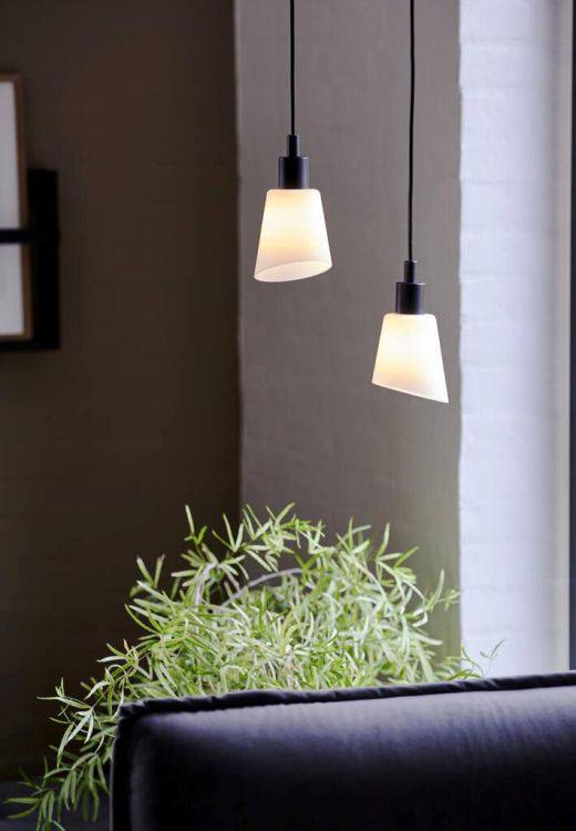 Nordlux Molli Pendant Ceiling Light Black/Opal - Comet Lighting