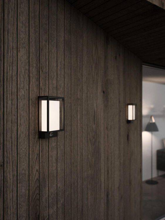 Nordlux Nestor Outdoor Wall Light Black with Sensor - Comet Lighting