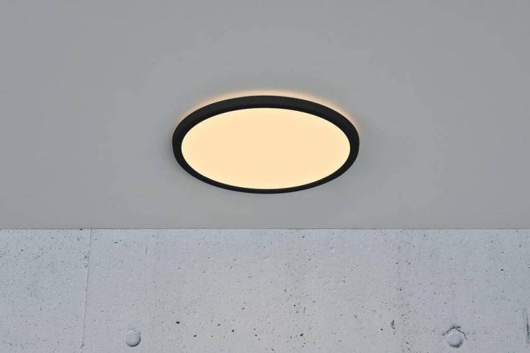 Nordlux Oja 29 IP54 BATH 3000K/4000K Flush Ceiling Light Black - Comet Lighting