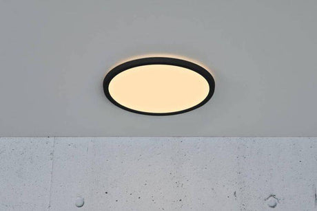 Nordlux Oja 29 IP54 BATH 3000K/4000K Flush Ceiling Light Black - Comet Lighting