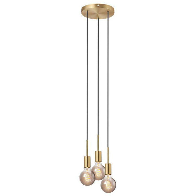 Nordlux Paco 3Lt Pendant Ceiling Light Brass - Comet Lighting