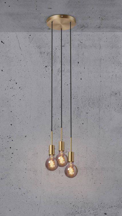 Nordlux Paco 3Lt Pendant Ceiling Light Brass - Comet Lighting