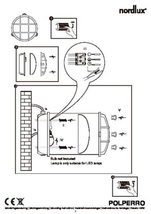 Nordlux Polperro Outdoor Wall Light Nickel - Comet Lighting
