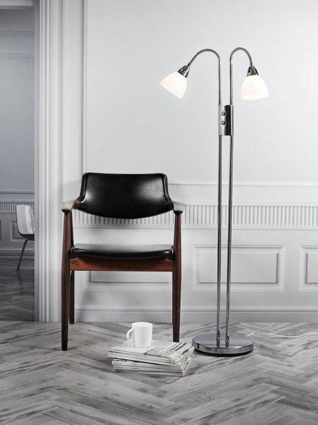 Nordlux Ray Dimmable Floor Lamp Chrome - Comet Lighting