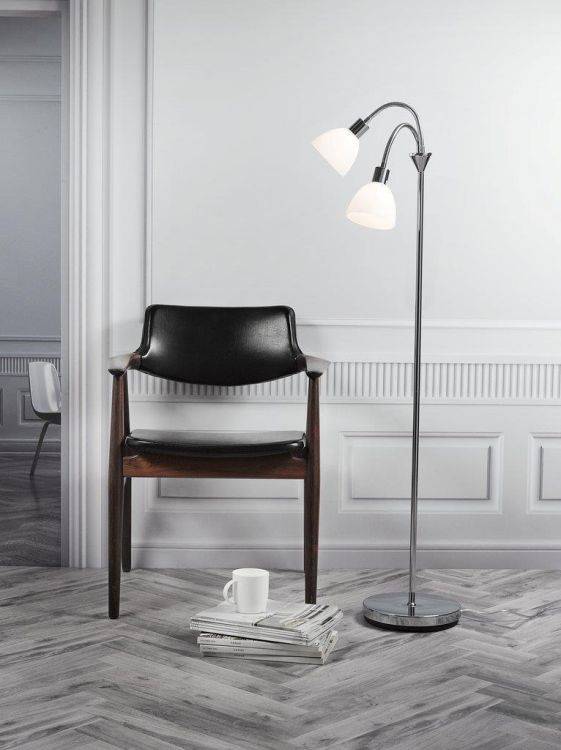 Nordlux Ray Floor Lamp 2-Light Chrome - Comet Lighting