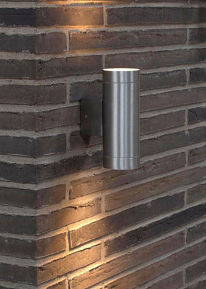 Nordlux Tin Maxi Outdoor Wall 2-Light Aluminium - Comet Lighting