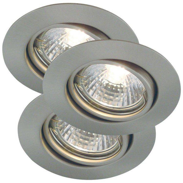 Nordlux Triton Downlight 3-Kit Brushed Steel - Comet Lighting