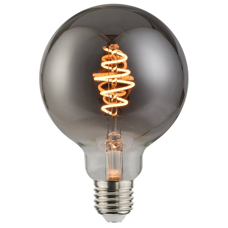 Deco E27 | G125 Spiral | Dim | 1800 Kelvin | 140 Lumen | Light Bulb | Smoked - Comet Lighting