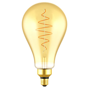 Deco E27 | PS160 Spiral | Dim | 2200 Kelvin | 600 Lumen | Light Bulb | Gold colour - Comet Lighting