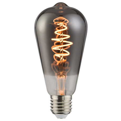 Deco E27 | ST64 Spiral | Dim | 1800 Kelvin | 140 Lumen | Light Bulb | Smoked - Comet Lighting