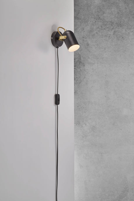 Lotus | Wall light | Black/Brass - Comet Lighting