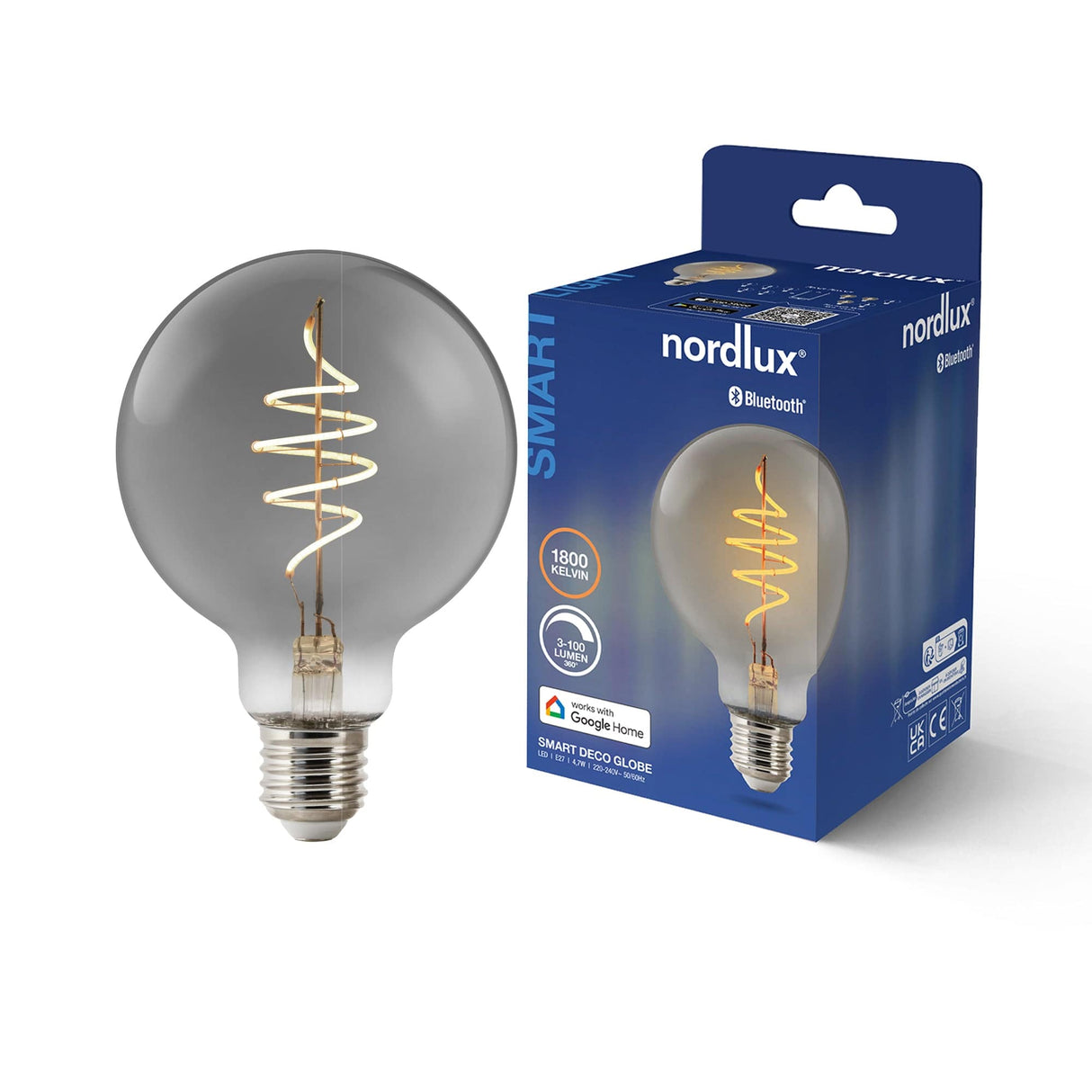 Smart E27 | G95 | 1800 Kelvin | 100 Lumen | Light Bulb | Smoked - Comet Lighting