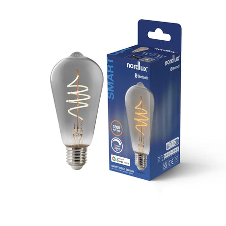 Smart E27 | ST64 | 1800 Kelvin | 100 Lumen | Light Bulb | Smoked - Comet Lighting