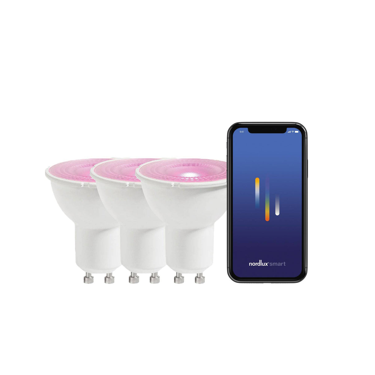 Smart GU10 | 3-pack | PAR16 Colour | 2200-6500 Kelvin | 380 Lumen | Light Bulb | Clear - Comet Lighting