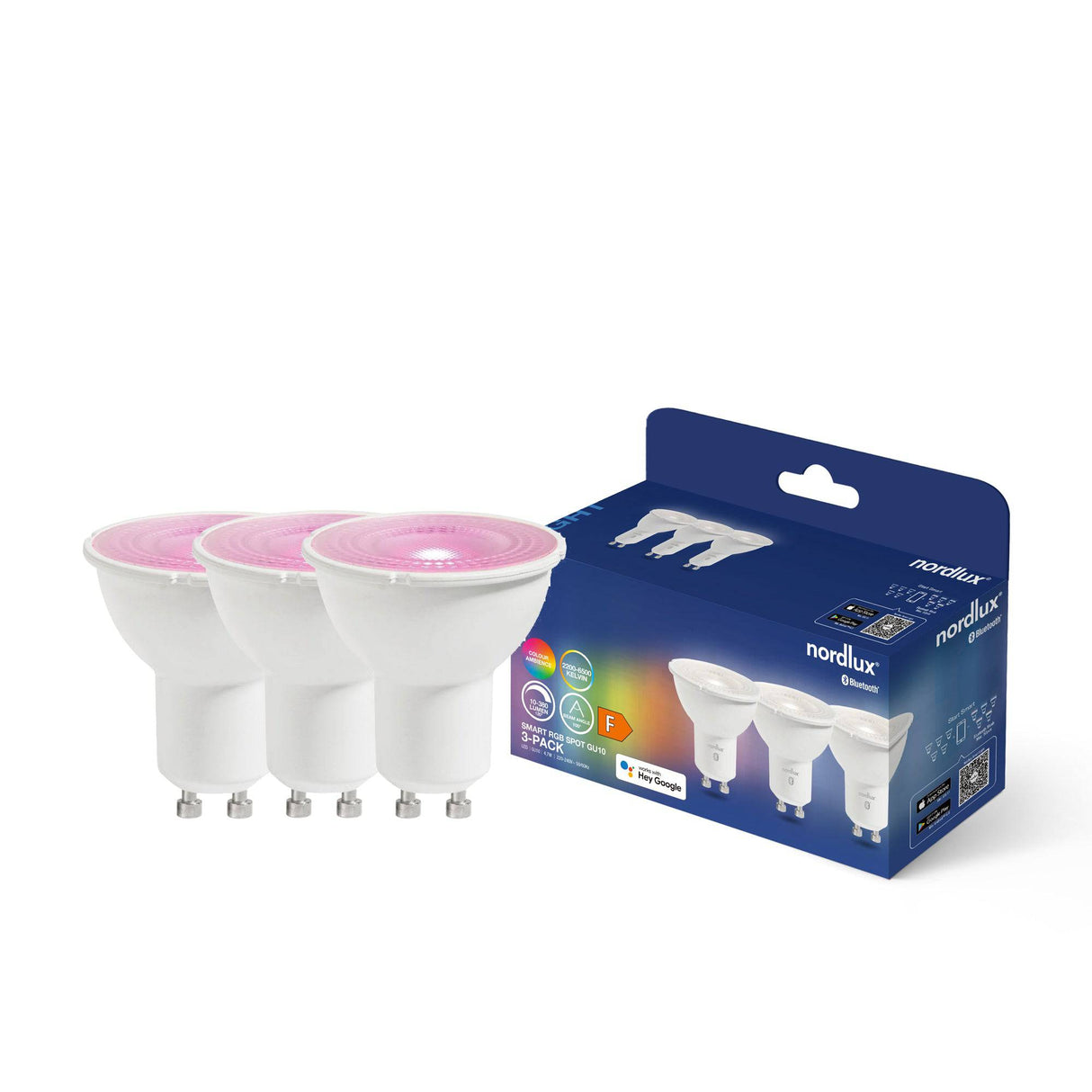 Smart GU10 | 3-pack | PAR16 Colour | 2200-6500 Kelvin | 380 Lumen | Light Bulb | Clear - Comet Lighting