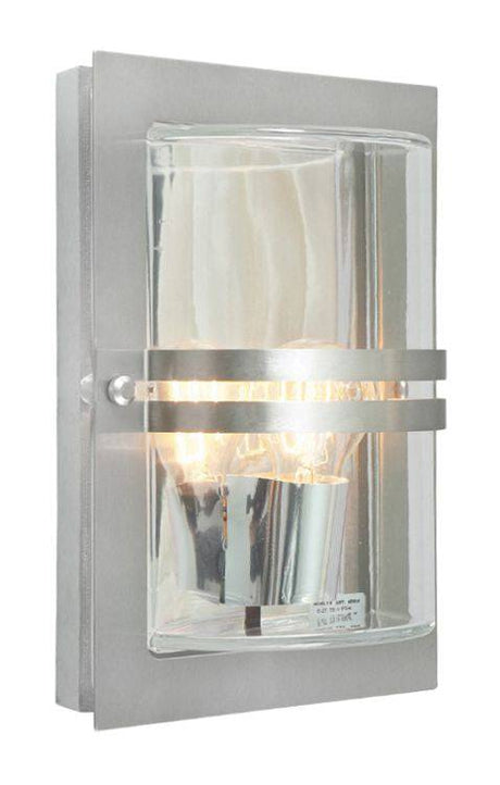 Basel Outdoor Wall Light Stainless Steel Clear - Comet Lighting