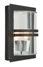 Basel Wall Lantern Black Clear - Comet Lighting