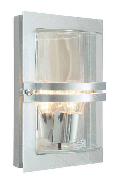 Basel Wall Lantern Galvanised Clear - Comet Lighting