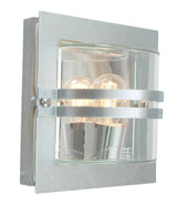 Bern Outdoor Wall Light Galvanised Clear - Comet Lighting