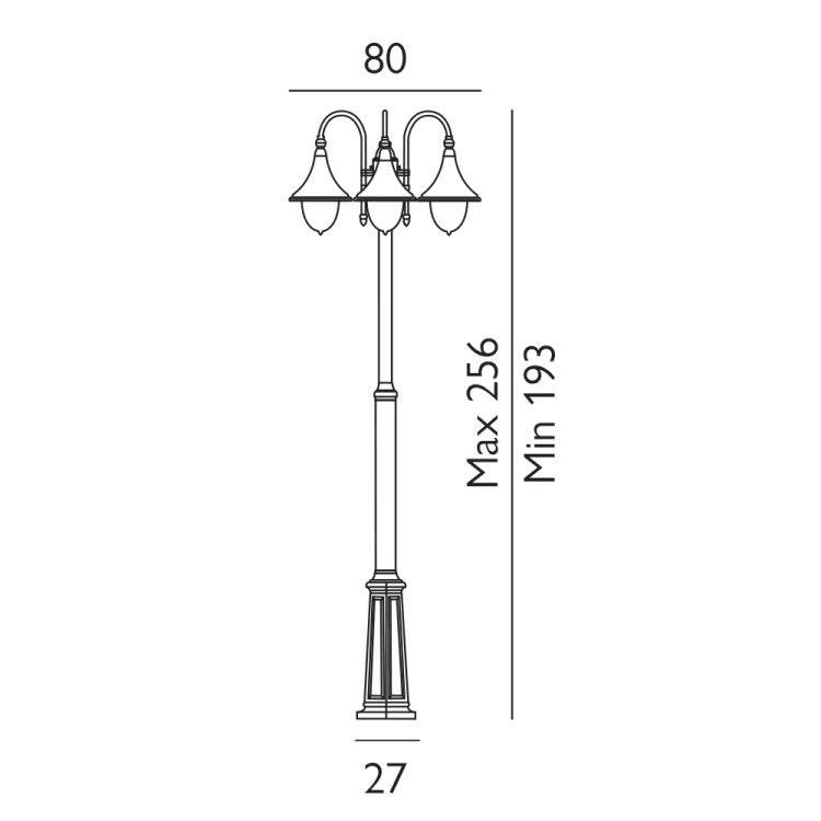 Firenze Outdoor Triple Post Black - Comet Lighting