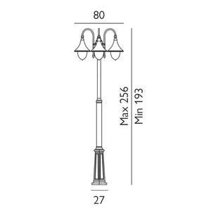 Firenze Outdoor Triple Post Black - Comet Lighting